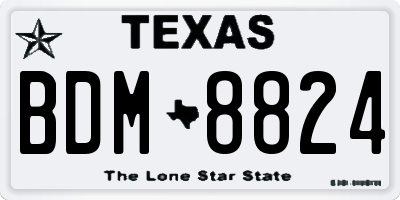 TX license plate BDM8824