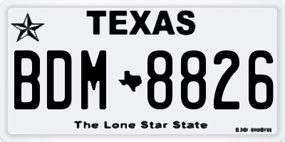 TX license plate BDM8826