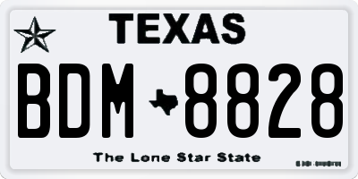 TX license plate BDM8828