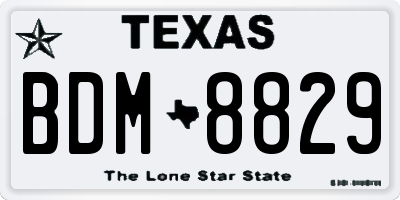 TX license plate BDM8829