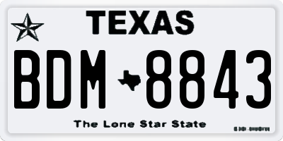 TX license plate BDM8843