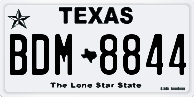 TX license plate BDM8844