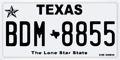 TX license plate BDM8855