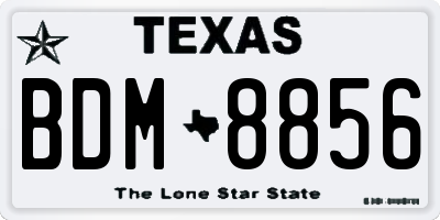 TX license plate BDM8856