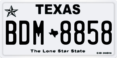 TX license plate BDM8858