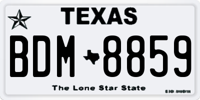 TX license plate BDM8859