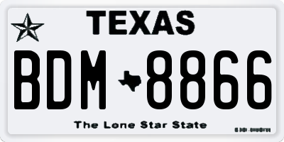 TX license plate BDM8866