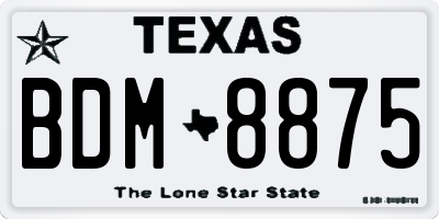 TX license plate BDM8875