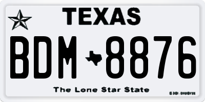 TX license plate BDM8876