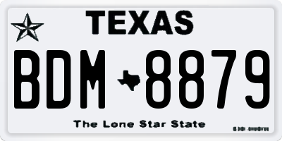TX license plate BDM8879