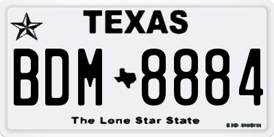 TX license plate BDM8884