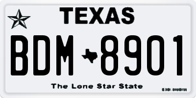 TX license plate BDM8901
