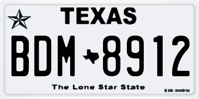 TX license plate BDM8912