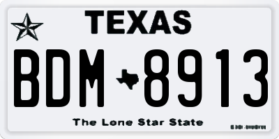 TX license plate BDM8913