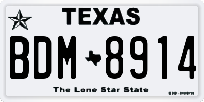 TX license plate BDM8914
