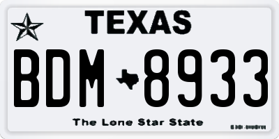 TX license plate BDM8933