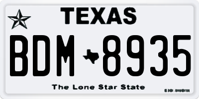 TX license plate BDM8935