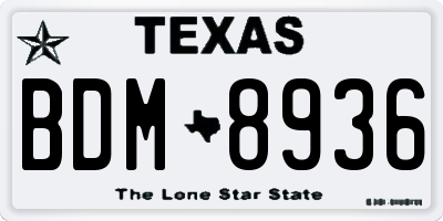 TX license plate BDM8936