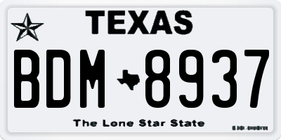 TX license plate BDM8937