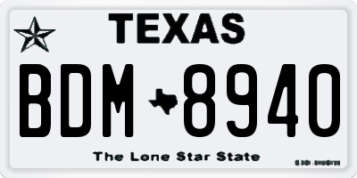 TX license plate BDM8940