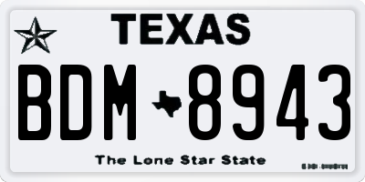 TX license plate BDM8943