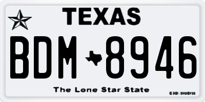 TX license plate BDM8946