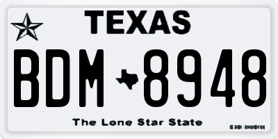 TX license plate BDM8948