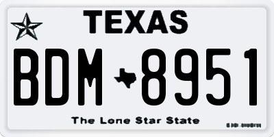TX license plate BDM8951