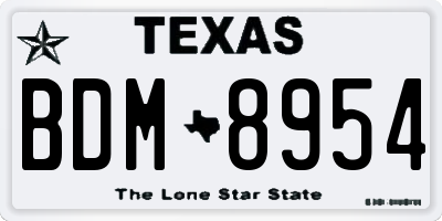 TX license plate BDM8954