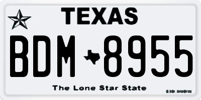 TX license plate BDM8955