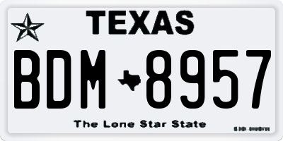 TX license plate BDM8957