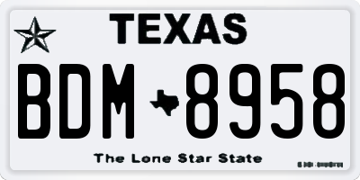 TX license plate BDM8958