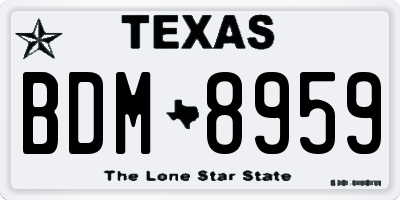 TX license plate BDM8959