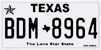 TX license plate BDM8964