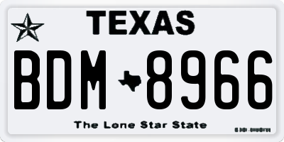 TX license plate BDM8966