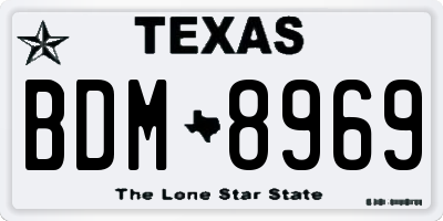TX license plate BDM8969