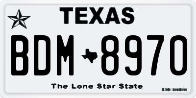 TX license plate BDM8970
