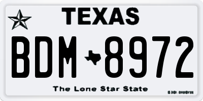 TX license plate BDM8972