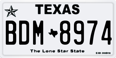 TX license plate BDM8974