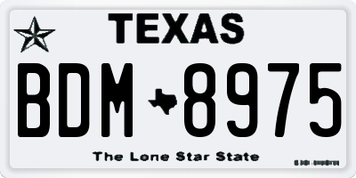 TX license plate BDM8975
