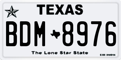 TX license plate BDM8976