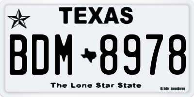 TX license plate BDM8978