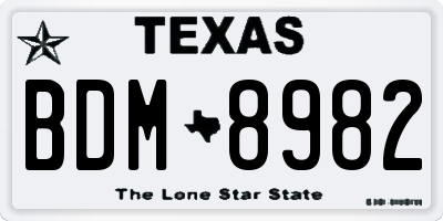 TX license plate BDM8982