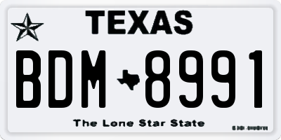 TX license plate BDM8991