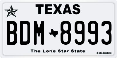 TX license plate BDM8993