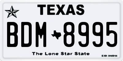 TX license plate BDM8995