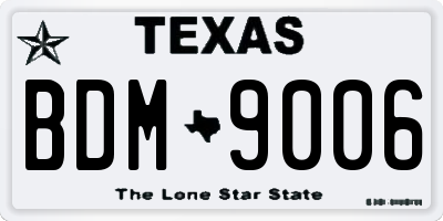 TX license plate BDM9006