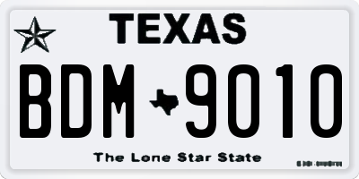 TX license plate BDM9010