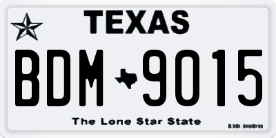 TX license plate BDM9015