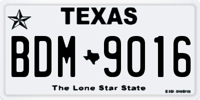 TX license plate BDM9016